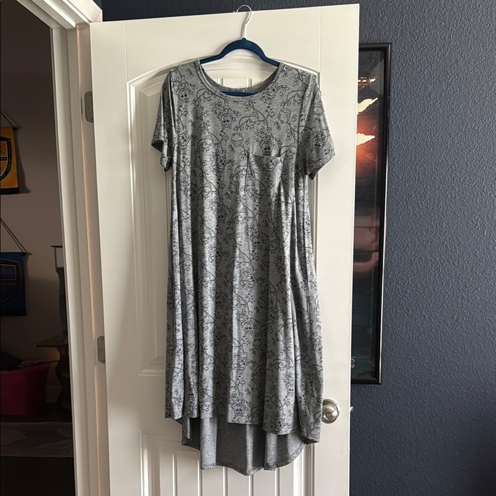 LuLaRoe Gray Floral High Low Dress